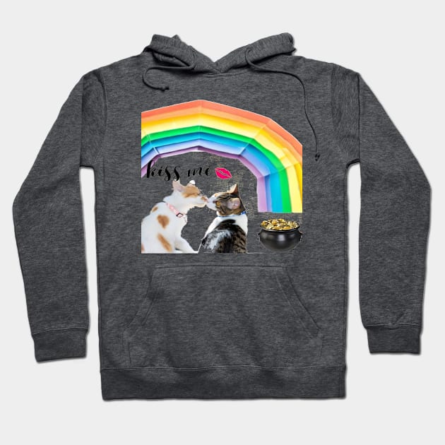 Playful kittens and rainbow with lucky pot - loving kittens Hoodie by Artetrust
